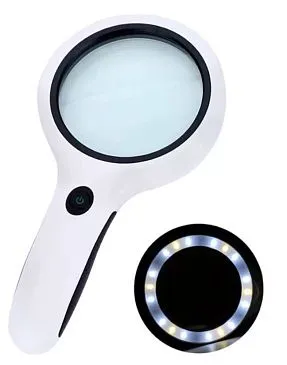 Лупа Kromatech ручная круглая 4x, 100 мм, с подсветкой (18 LED) 95100B (RD)