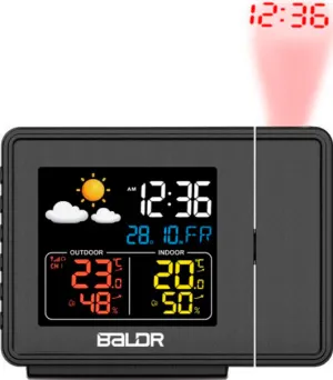 Часы проекционные BALDR B0367WST2H2R-V1 с датчиком, черные, изображение 2