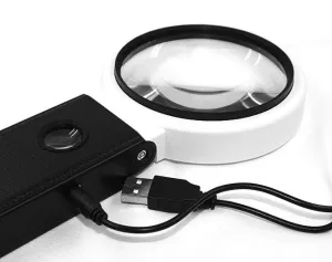 Лупа Kromatech настольная 10/25х, 90 мм, ручная, складная, с подсветкой (32 LED) TH-7058-BD, изображение 5