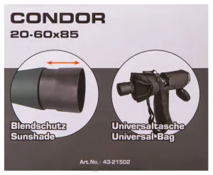 Зрительная труба Bresser Condor 20–60x85, прямая, изображение 4
