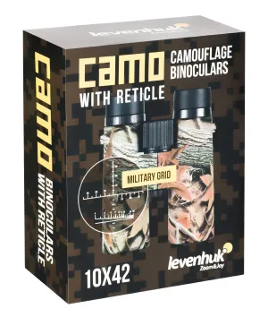 Бинокль камуфляжный Levenhuk Camo 10x42 с сеткой, изображение 14