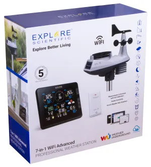 Метеостанция Explore Scientific «7 в 1» Wi-Fi, профессиональная, черная, изображение 8